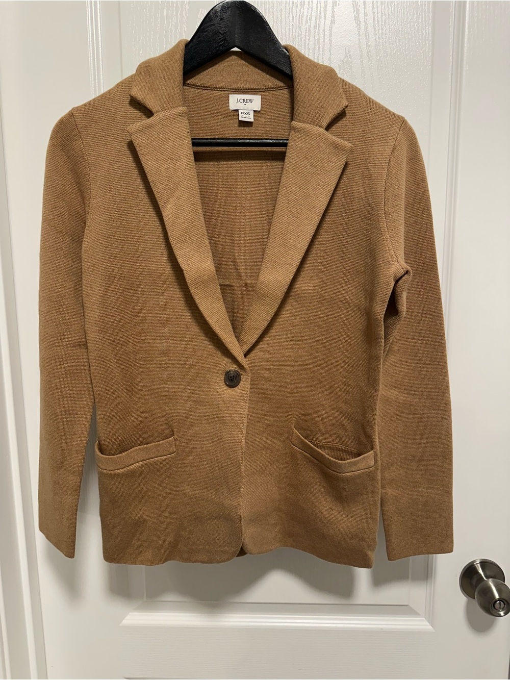 J. Crew Camel Brown Knit Single-Button Blazer